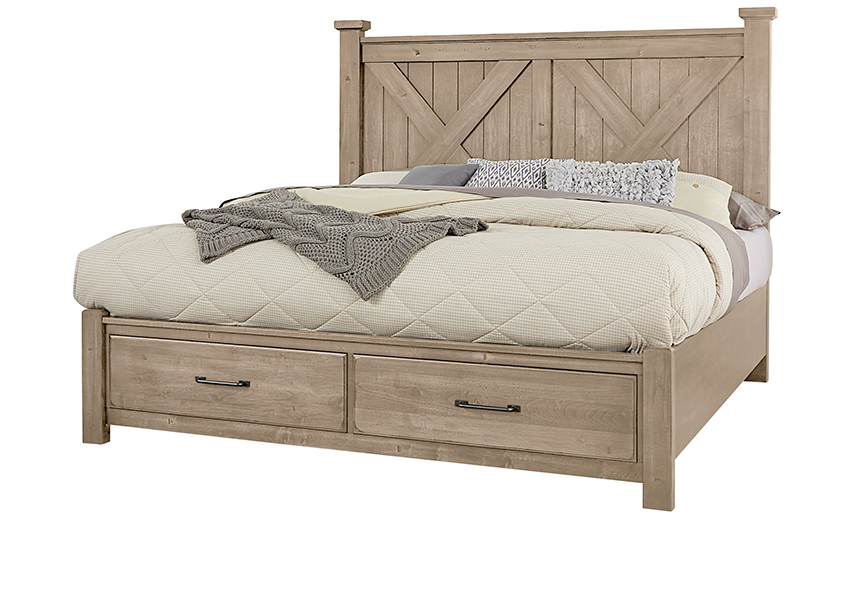 X Bed with Footboard Storage 