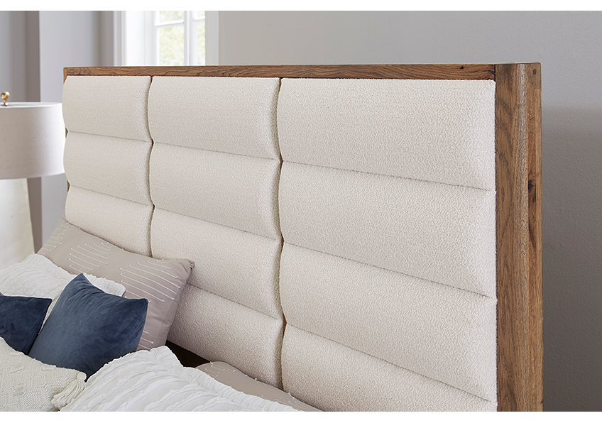 Erin's Upholstered Bed - White in Queen & King