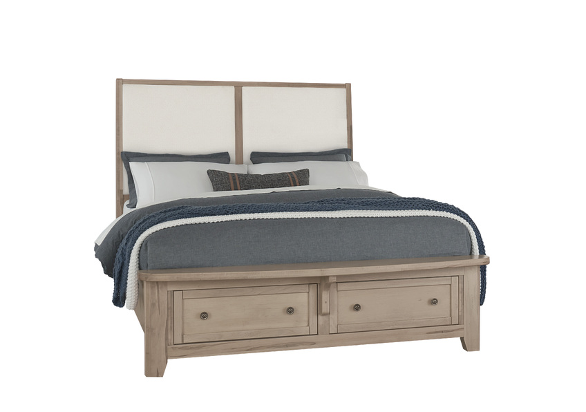 Upholstered Bed with storage -White 