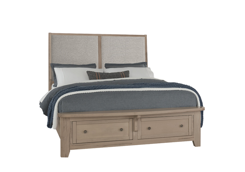Upholstered Bed with storage -Grey 