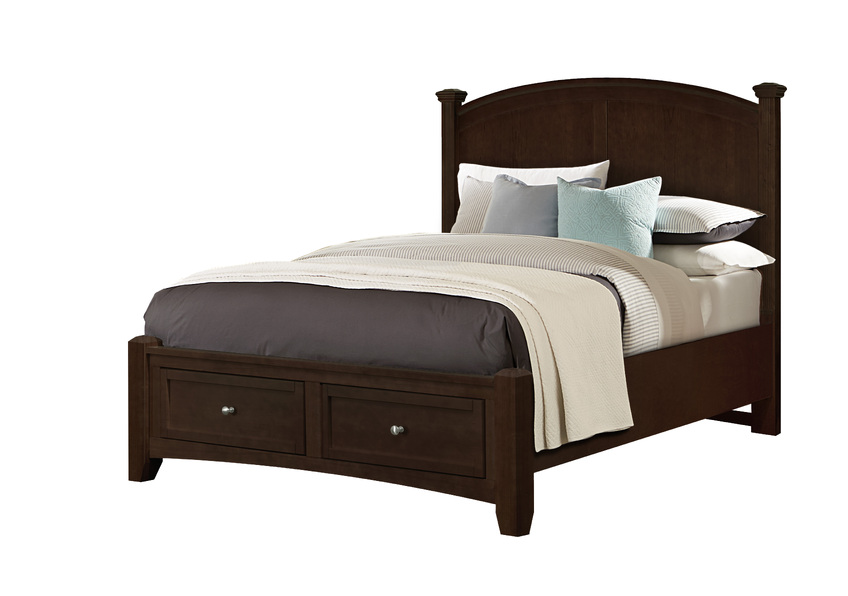 Queen & King Poster Storage Bed - Merlo Finish