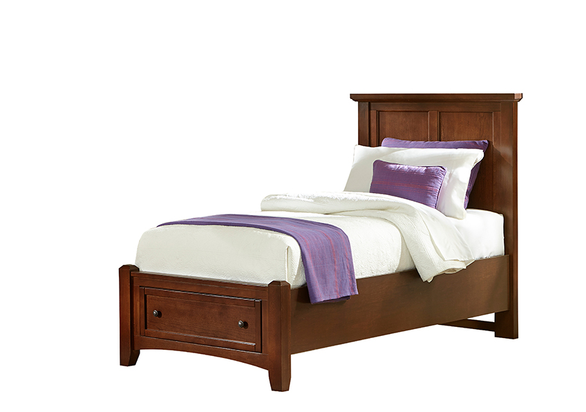 Twin Mansion Storage Bed - Cherry Finish