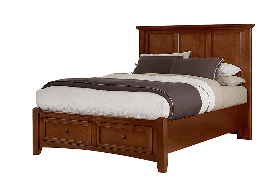 Full, Queen, & King Mansion Storage Bed - Cherry Finish