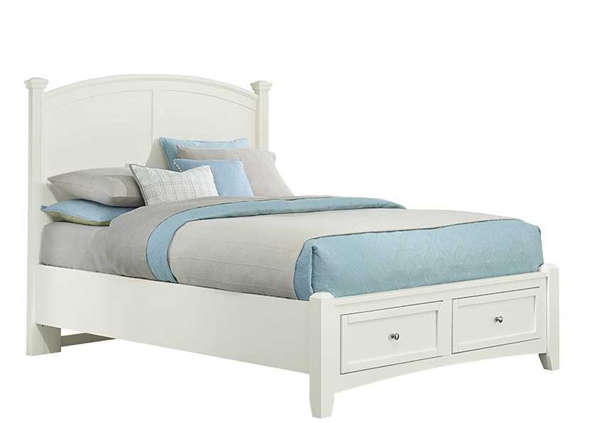 Queen & King Poster Storage Bed - White Finish